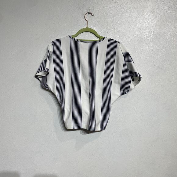 Bishop + Young Navy Striped Twist Front Top Sz S NWT - Picture 11 of 14